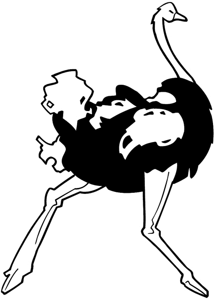 Running Ostrich vinyl decal. Customize on line.  Animals Insects Fish 004-1341  